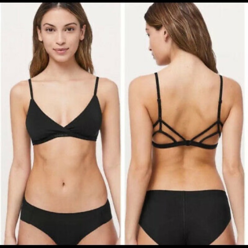 Simply Strappy Bralette Black Size Large